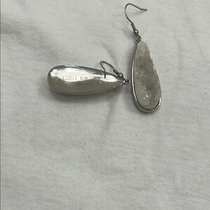 Kinsley Armelle Silver and White Druzy Earrings